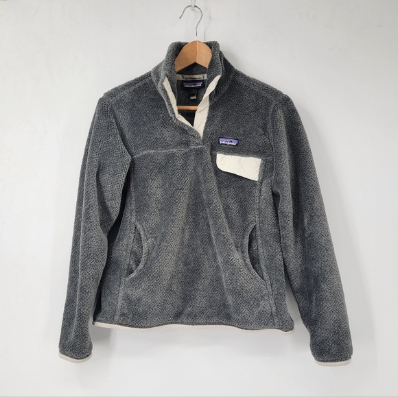 Patagonia Snap T Pullover Womens Small Gray Deep Pile Polartec Fleece Sweatshirt - Picture 12 of 16